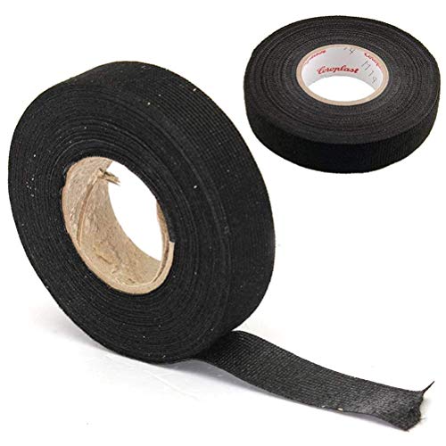 Durvient Automotive Wiring Loom Harness Cloth Fabric Felt Tape for Cars and Bikes 19mm (Pack of 1), Black