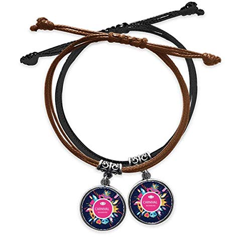 Bracelet Joyeux Carnaval de Venise double en cuir pour les amoureux
