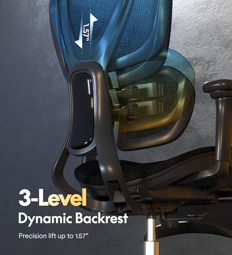 Image of FLEXISPOT Sentinel Ergonomic Gaming Chair with 3-Year Warranty | Dual-Wing Adaptive Lumbar, 3D Armrests, 120 3-Position Recline, Height-Adjustable Backrest, Desk Chair for Home Office