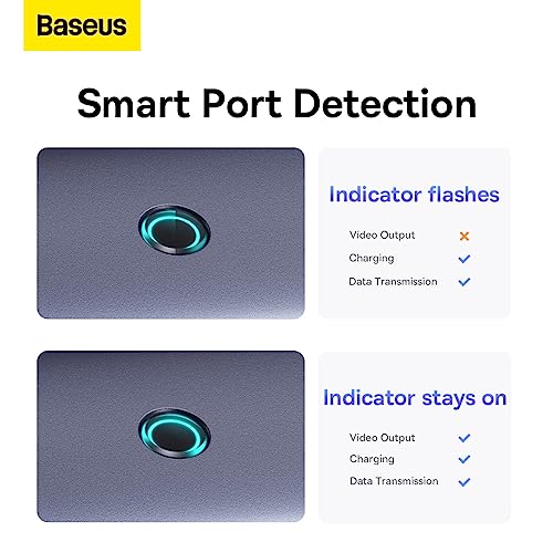 Image of Baseus UltraJoy 5-in-1 USB-C Hub, 4K HDMI, 3x USB 3.0 Ports, 100W Power Delivery, Grey