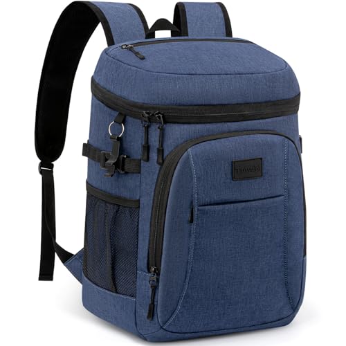 Tuwubi Cooler Backpack 35 Cans, Backpack Coolers Insulated Leak Proof for Men Women, Waterproof Soft Sided Lunch Camping Beach Travel Ice Chest Backpack Cooler Bag Blue - image 1