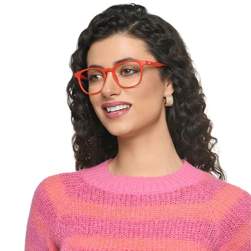 Image of HUSTLR Lenskart | Zero Power Bluecut & Antiglare Computer Eyeglasses | Full Rim Square Shape | As Seen On Shark Tank | For Men & Women | Medium | LB E14058-W