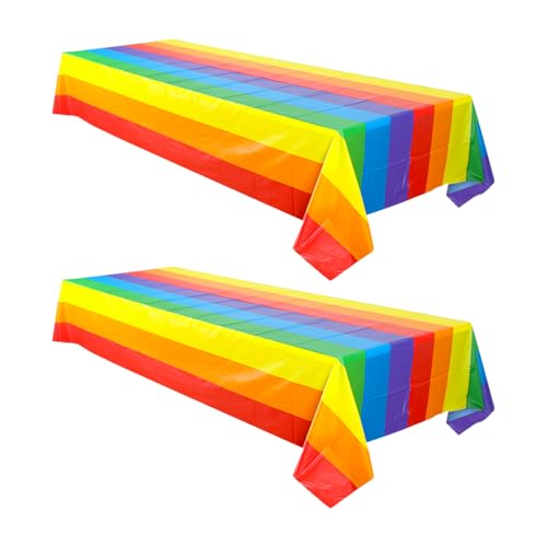 DGHEGDUI 2 Tovaglie, Decorazione del Partito del Partito, Arcobaleno Gradiente Decorazione della Tavola, Accessori di Festa di Nozze, Campeggio Esterna Cena Panno.