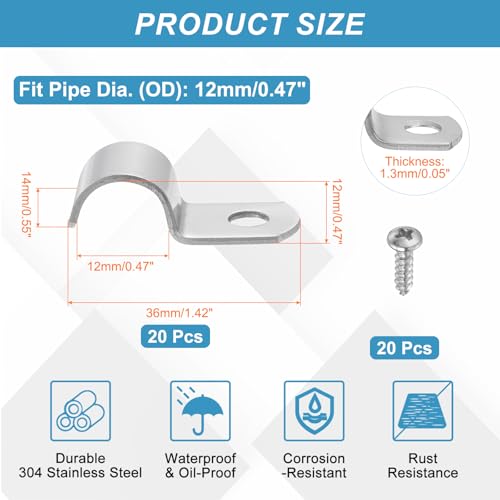 Sangle de tuyau contre vibrations collier serrage 1 trou inox x20 - 3