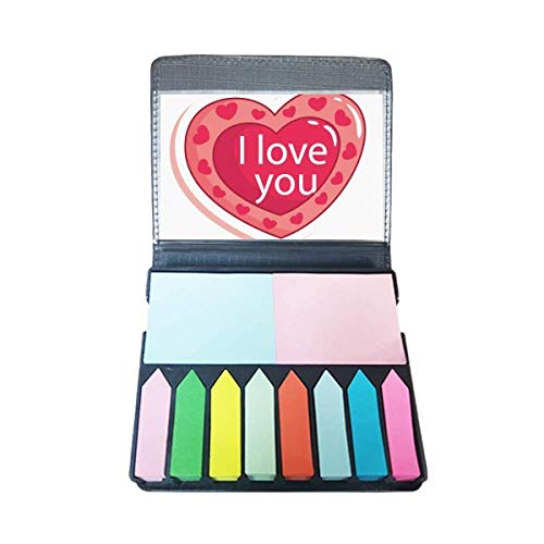 Marque-page autocollant cœur rose I Love You pour déclarer votre amour