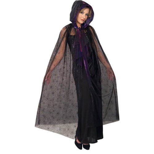 Rubie's Costume Purple Spiderweb Hood Cape Costume, Standard : Amazon ...