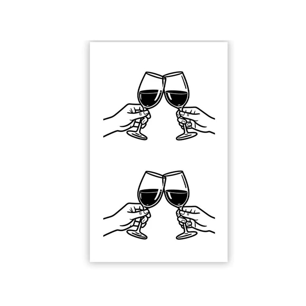 Tatuaje Minimalista De Aclamaciones, Pegatinas De Tatuaje Temporales A Base De Hierbas, Resistente Al Agua De Larga Duración Para La Palma Del Brazo(3 pcs)
