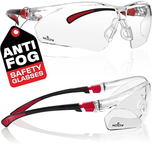 NoCry Clear Safety Glasses for Men and Women with Anti-Fog and Sc...
