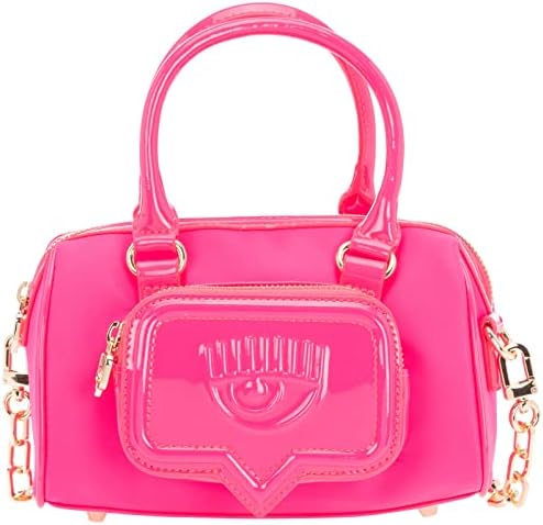 Chiara Ferragni Collection Borsa 71SB4BF1ZS137 in Nylon E Vernice Colore Rosa Fluo con Logo EYELIKE