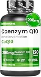 Coenzym Q10 200 mg – 120 Kapseln - Aus Pflanzlicher Fermentation - Bioaktiv, Natürlich und Hohe Bioverfügbarkeit