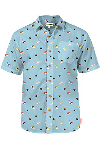 Image of Tipsy Elves Men's Hawaiian Button Down Shirt for Beach & Parties