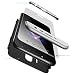 Produktbild AILZH HandyHülle für Samsung J7 2017 Hülle 360 Grad Schutzhülle PC Hartschale Anti-Schock Anti-Kratz Stoßfänger 360° Full-Cover Case Matte Schutzkasten+Gehärteter Glasfilm(Silber schwarz)
