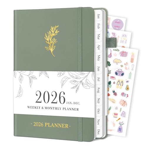 Planner 2026, Weekly and Monthly Planner with Tabs from Jan