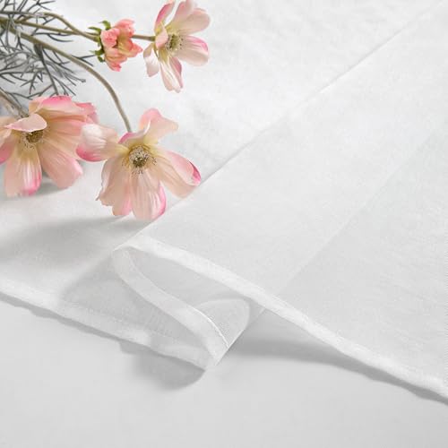MIULEE Voile Vorhang mit Ösen transparent 102x225 cm 2er Set Weiß – Ansicht 3