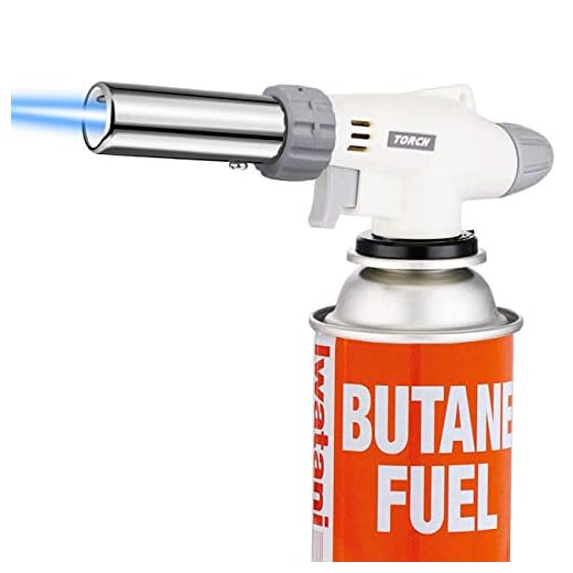 Acendedor de gás butano para cozinha, queimador a gás, maçaricos culinários, cozinheiro profissional, chama ajustável com uso reverso, para creme, brulee, churrasco, acampamento, assado,