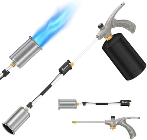 Weed Torch Propane Weed Burner | Detachable Long Arm, Rubber Grip...