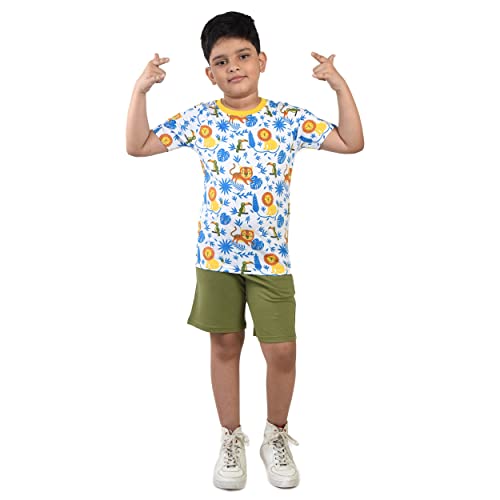 Image of Clothe Funn Boys Printed Cotton Half Sleeves T-Shirt & Shorts Set