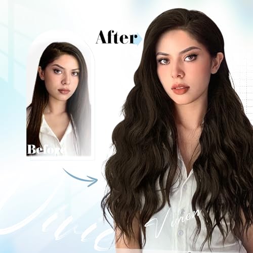 Vivien Hair Extensions Tape in Human Hair Brown Natural Tape in Extensions Dark Brown Long Silky 24 Inch 20pcs 50g #2 - Image 2