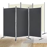 YUENFONG Paravent Raumteiler Sichtschutz 275cm x 180cm Sichtschutzwand Trennwand Outdoor Stellwand für Garten, Balkon, Büros (Dunkelgrau)