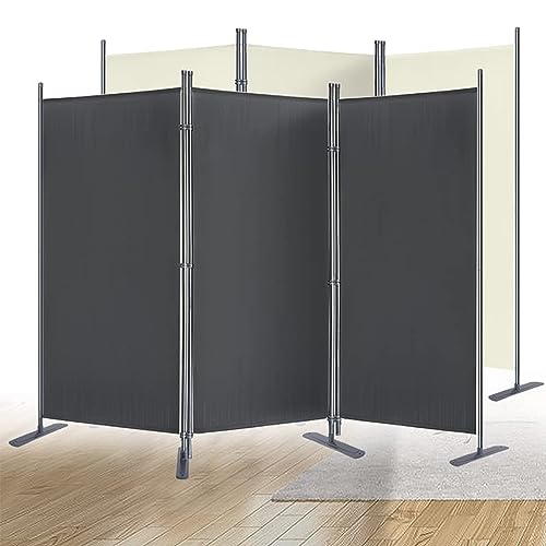 YUENFONG Paravent Raumteiler Sichtschutz 275cm x 180cm Sichtschutzwand Trennwand Outdoor Stellwand für Garten, Balkon, Büros (Dunkelgrau)