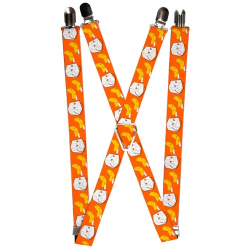 Buckle-Down Tirantes ajustables naranja que eliminan la presión del cinturón con estilo multicolor