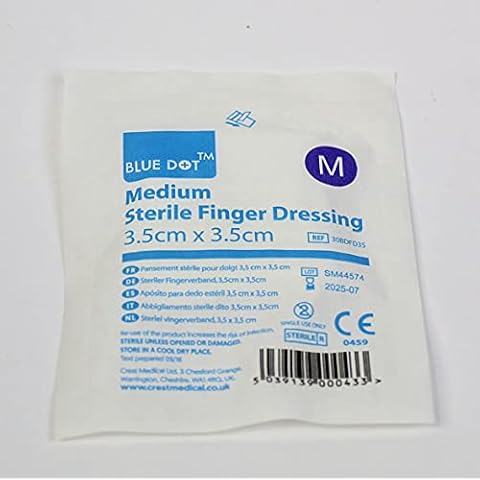 Finger Dressing Blue Dot 3.5cm x 3.5cm Pack of 12 Cover