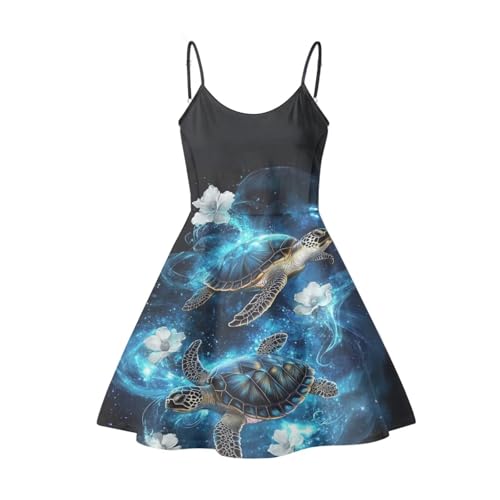 Image of Cozeyat Women Girls Summer Sleeveless Dress Casual Swing Beach Cover Up Knee Length Dresses,Large Size XS-4XL
