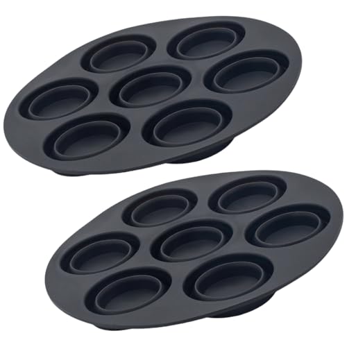 2 moldes de silicona de 7 agujeros para hornear pasteles, bandeja de pastel de silicona con 7 agujeros antiadherentes para freidoras de aire