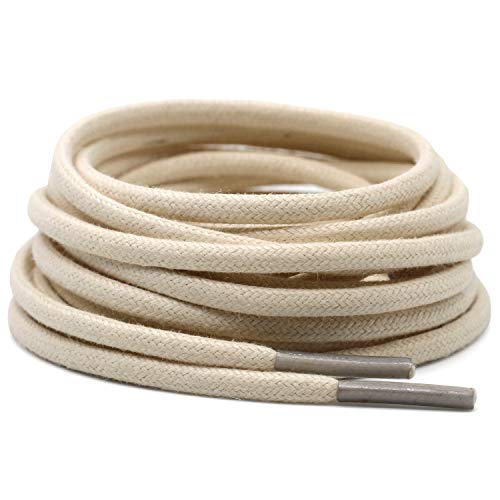 Image of DELELE 2 Pair Super Cotton Round Waxed Shoelaces 1 /8 inchThick Shoe String Boot Laces for Dress Shoes