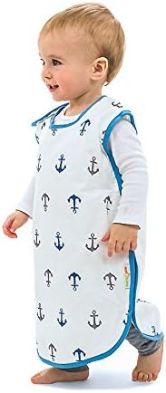 Mini Mumu Open Bottom Wearable Blanket Sleep Sack for Baby Toddler, Nautical Anchor (Medium)