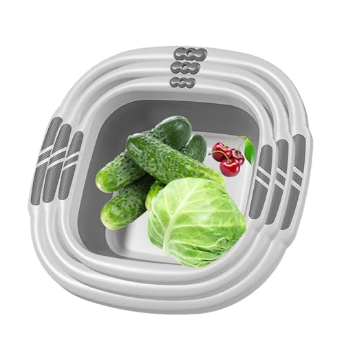 Fällbart badkar - Platsbesparande Tvättställ | Bärbar Ansiktstvätt Frukt Fötter Kläder Blötläggning Camping Tvätt