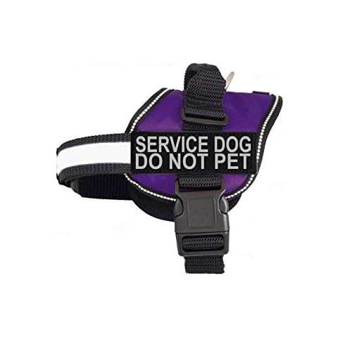 Doggie Stylz Service Dog Harness Vest Comes with 2 Reflective Service Dog DO NOT PET Removable Patches. Please Measure Dog Before Ordering (Girth 14-18", Purple) Cover