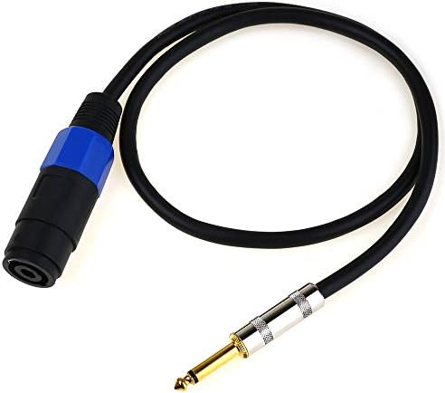 MIATIN 1/4 Inch TS to NL2MMX Speakon Female SPK Speaker Cable, Speakon Female to Quarter inch 6.35mm TS Male Interconnect Wire Mic Cord for sound, Power amplifier 1.6 FT -1PCS