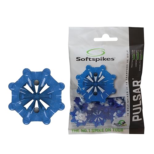 SOFTSPIKES Golf Spikes Fast Twist 3.0 Softspikes Pulsar Golf Cleats, Blue, Clamshell US