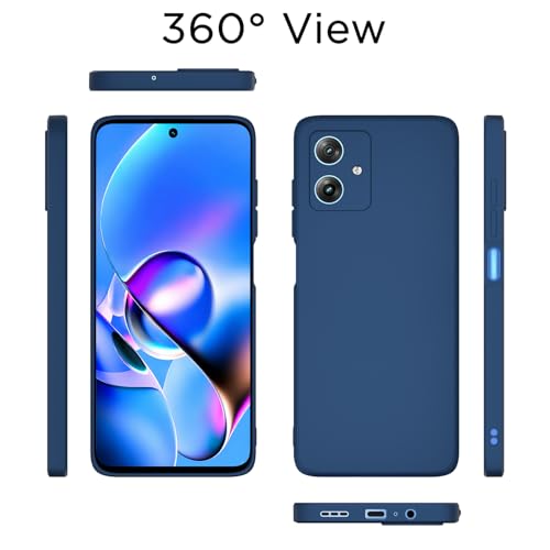 Image of Outlouders Back Cover for Motorola Moto G54 5G / G64 5G | Camera Protection | Durable Soft Matte Silicone Bumper Case (Blue)