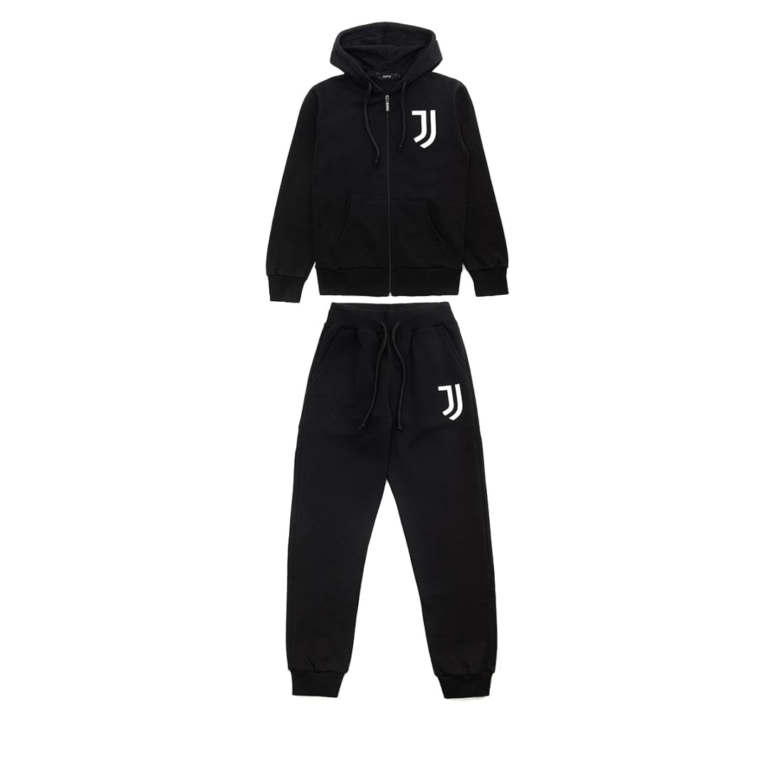 JUVENTUS Tuta Ragazzo - Felpa con Cappuccio e Zip più Pantaloni - 100% Originale - 100% Prodotto Ufficiale - Taglia 14 Anni