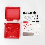Hzxkqmil Replacement Full Shell Transparent Housing Case Cover with Buttons Screws Kit for Game Boy Advance SP GBA SP Console (Clear Red) - Image 3