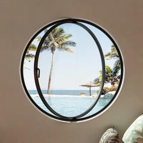 Ventana de ventilación circular giratoria 360 con manija para dormitorio de 50 cm de diámetro 2