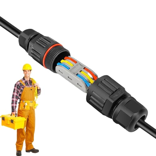 Drahtverbinder Wasserdicht IP68 Ausen Kabelverbinder Erdkabelanschluss 32A Elektrische Steckverbinder fu Gartenbeleuchtung Flamm