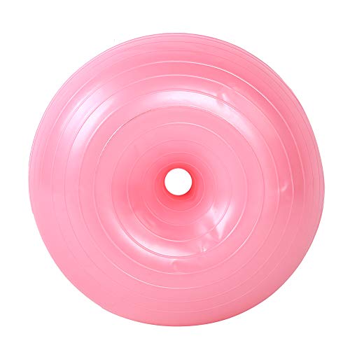 50cm Exercise Yoga Ball Pilates Donut Ball Stability Ball PVC Doughnut Shape Thicken Inflatable Seating for Home Workouts Gym Pink