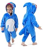 DILUFUN Baby Infant Boys Girls Shark Onesie Costume,Toddler Halloween Cosplay Onesie Costume,Funny Warm Dress Outfit 3-36months