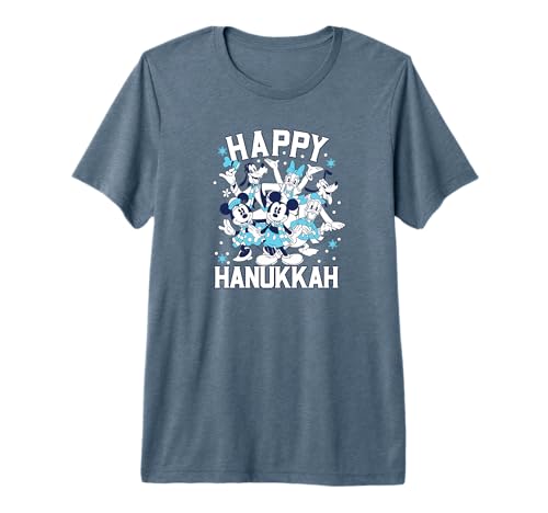 T-shirt Mickey Disney Happy Hanukkah premium avec finitions de qualité supérieure