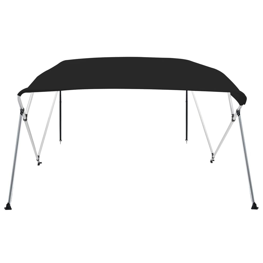 4-Bow Bimini Top Nero 243 x 180 x 137 cm con pannelli laterali, tettuccio parasole impermeabile in 100% poliestere con rivestimento in PU, telaio in alluminio e raccordi in acciaio inox 316 per barche