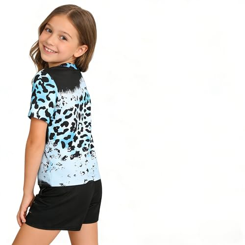 Image of Axumity Kid Toddler Girl Clothes Summer Ruffle Sleeve Figure Graphic Shirt + Shorts Summer Outfits Set