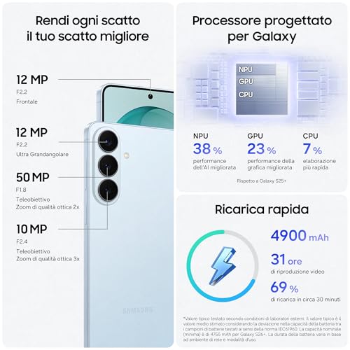 Galaxy S26+ Smartphone AI, 512GB, 3 anni di Garanzia, Processore Avanzato, Assistente Foto, Creative Studio, Camera 50 MP, 4900 mAh, Black [Versione italiana] - Smartphone - Immagine 3