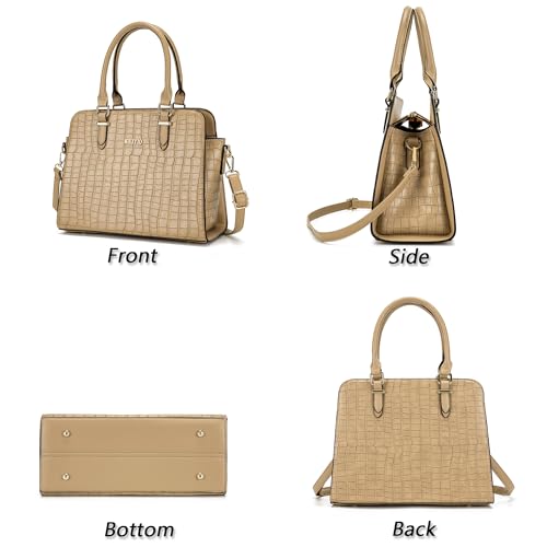 Image of Qiyuer Satchel Purses For Women Handbag And Wallet Set Tote Bag | Premium Vegan Leather,Matching Wallet,RFID Blocking,Work,Casual