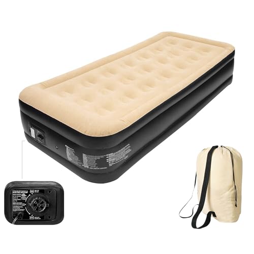 SANA SLEEP Inflatable High Raised Air Bed Mattress Builtin Electric Pump 3 Size Beds (Single)