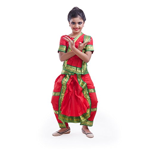 Fancydresswale Bharatnatyam Dance Dress for Girls