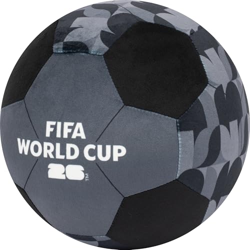 Image of Jazwares FIFA World Cup 2026 9-Inch Black Plush Soccer Ball - Soft, Collectible World Cup Plush Toy - Official FIFA Pattern - Ages 3+