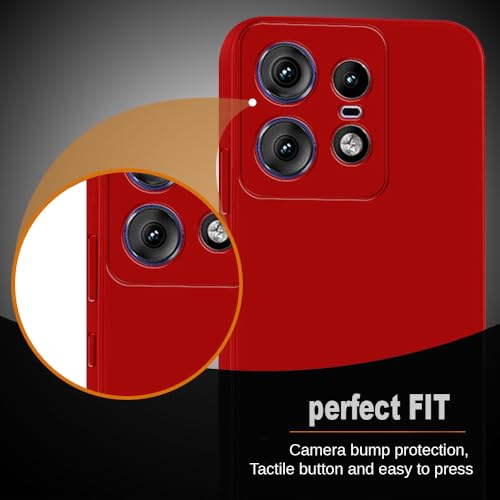 Image of Back Cover for Motorola Moto Edge 50 Pro 5G | Full Camera Protection | Premium Liquid Silicon Case | Flexible Bumper Case for Motorola Moto Edge 50 Pro 5G (Red)